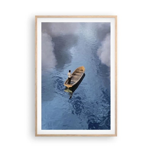 Affiche dans un chêne clair - Poster - Vie – voyage – inconnu - 61x91 cm