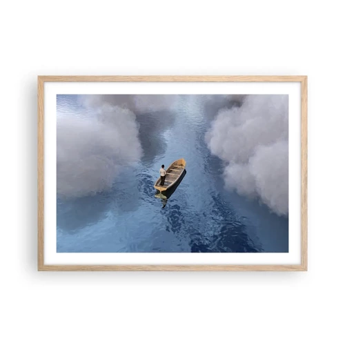 Affiche dans un chêne clair - Poster - Vie – voyage – inconnu - 70x50 cm