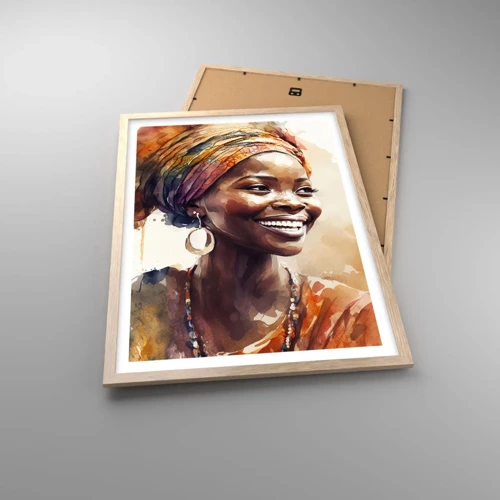 Affiche dans un chêne clair - Poster - reine africaine - 50x70 cm