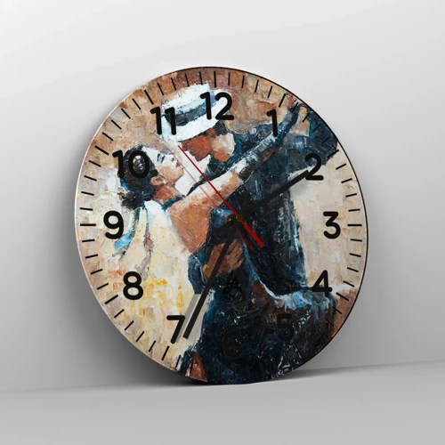 Horloge murale - Pendule murale - À la Rudolf Valentino - 40x40 cm