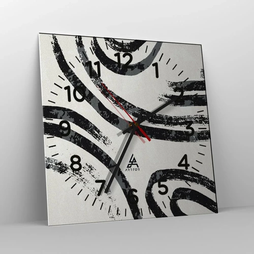 Horloge murale - Pendule murale - À moitié arrêté - 30x30 cm