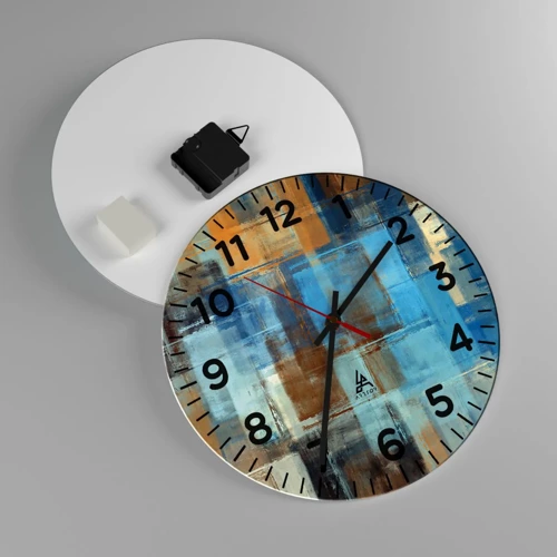 Horloge murale - Pendule murale - A travers le voile bleu - 30x30 cm