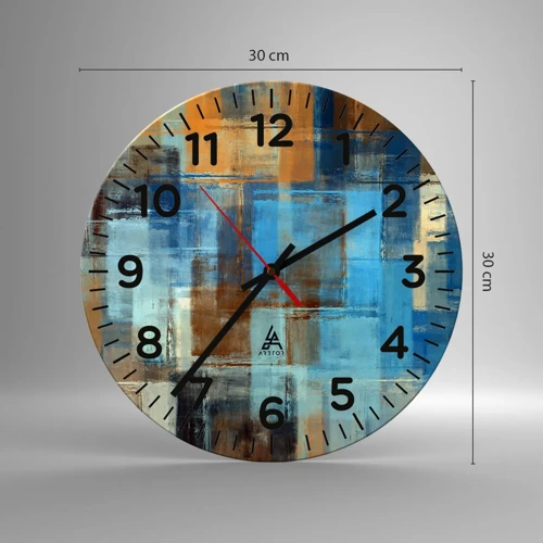 Horloge murale - Pendule murale - A travers le voile bleu - 30x30 cm