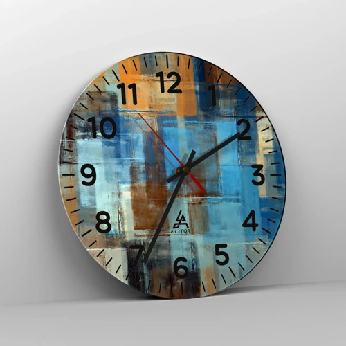 Horloge murale - Pendule murale - A travers le voile bleu - 30x30 cm