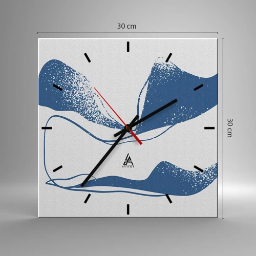 Horloge murale - Pendule murale - Abstraction ailée - 30x30 cm