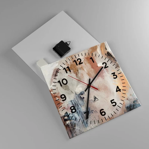Horloge murale - Pendule murale - Abstraction brumeuse - 30x30 cm