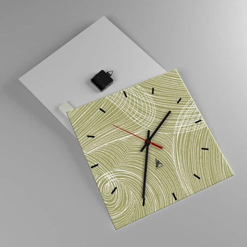 Horloge murale - Pendule murale - Abstraction complexe de blanc - 40x40 cm