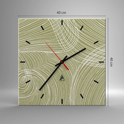 Horloge murale - Pendule murale - Abstraction complexe de blanc - 40x40 cm