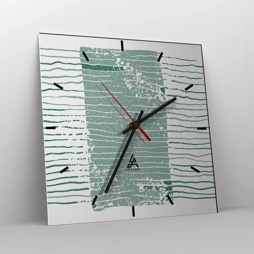 Horloge murale - Pendule murale - Abstraction de la mer - 40x40 cm