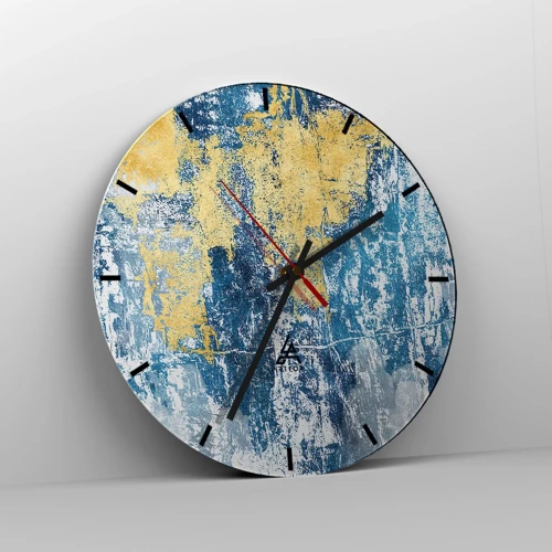 Horloge murale - Pendule murale - Abstraction du temps - 40x40 cm