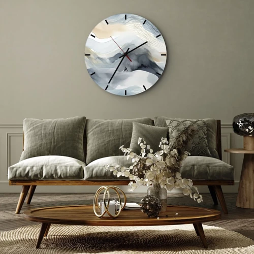 Horloge murale - Pendule murale - Abstraction enneigée et brumeuse - 30x30 cm