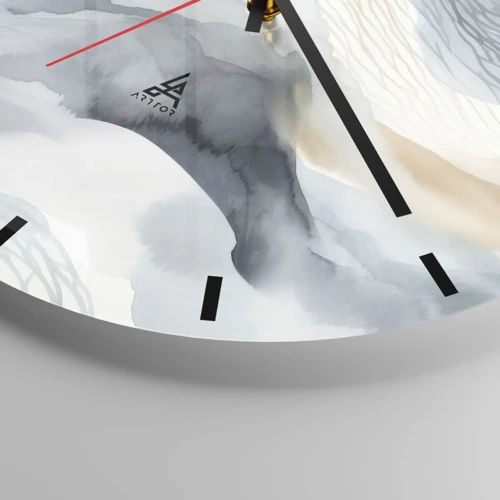 Horloge murale - Pendule murale - Abstraction enneigée et brumeuse - 40x40 cm