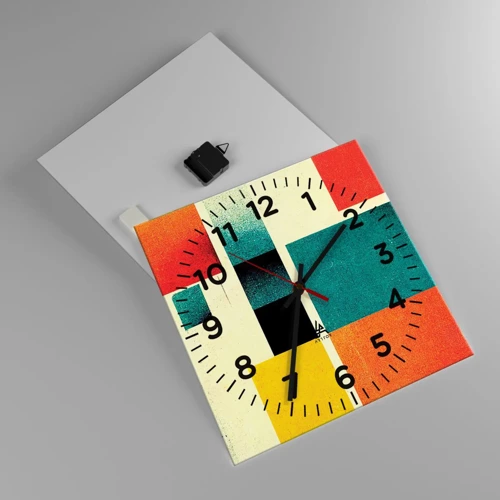 Horloge murale - Pendule murale - Abstraction géométrique – bonne énergie - 40x40 cm