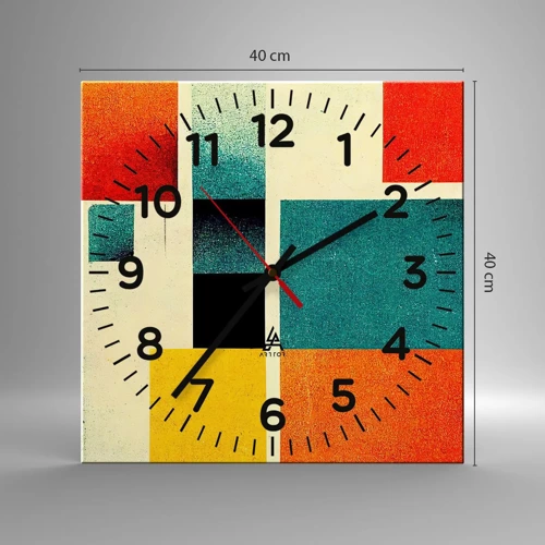 Horloge murale - Pendule murale - Abstraction géométrique – bonne énergie - 40x40 cm