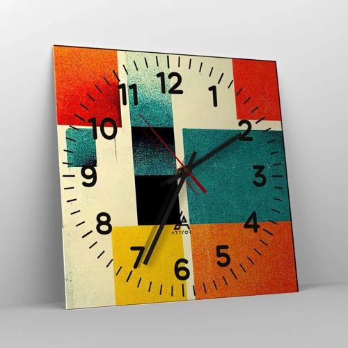 Horloge murale - Pendule murale - Abstraction géométrique – bonne énergie - 40x40 cm