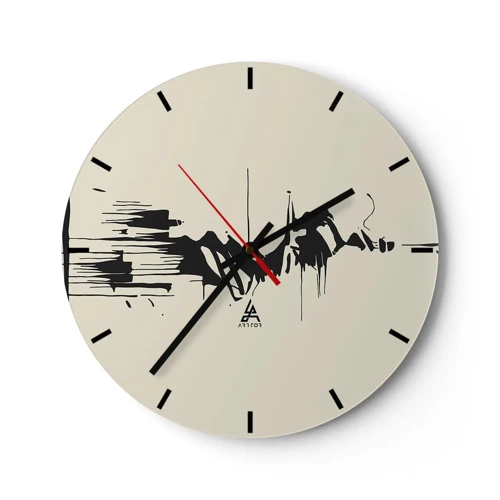 Horloge murale - Pendule murale - Abstraction hâtive - 30x30 cm