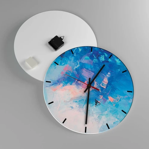 Horloge murale - Pendule murale - Abstraction hivernale - 40x40 cm