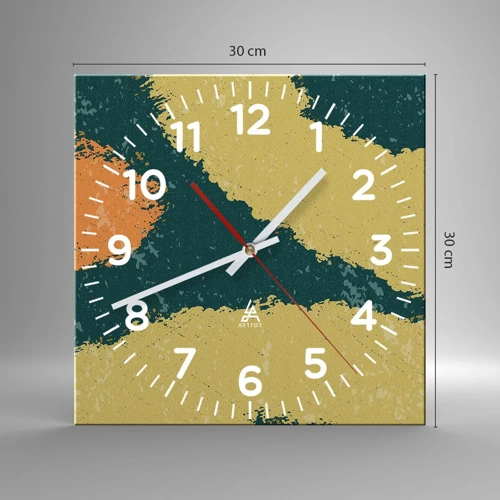 Horloge murale - Pendule murale - Abstraction – mouvement lent - 30x30 cm