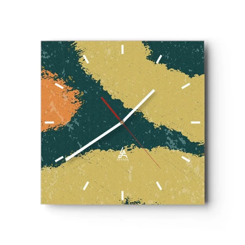 Horloge murale - Pendule murale - Abstraction – mouvement lent - 40x40 cm