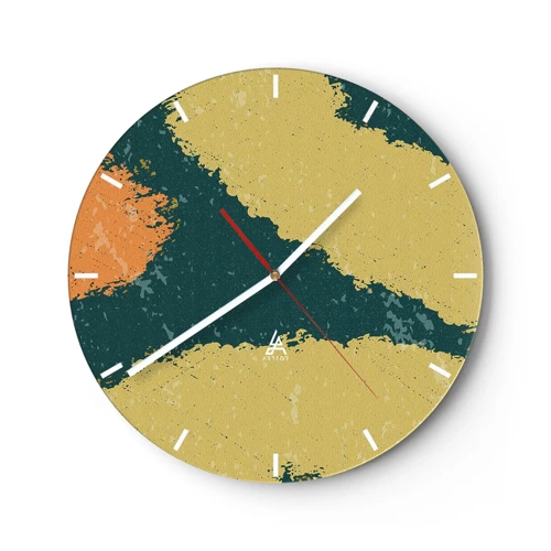 Horloge murale - Pendule murale - Abstraction – mouvement lent - 40x40 cm