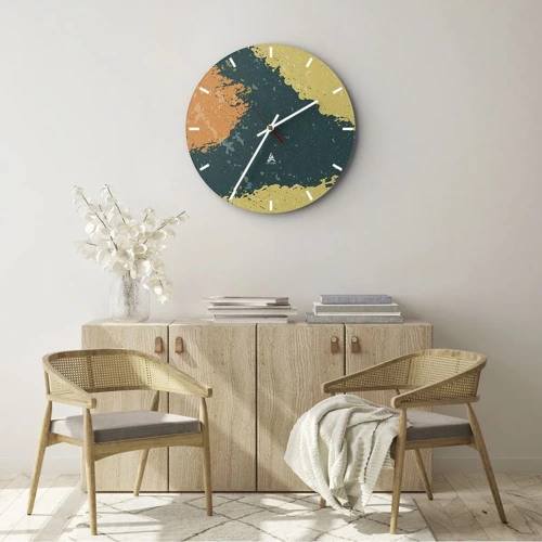 Horloge murale - Pendule murale - Abstraction – mouvement lent - 40x40 cm