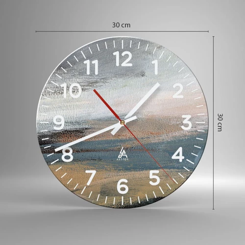 Horloge murale - Pendule murale - Abstraction : paysage nordique - 30x30 cm