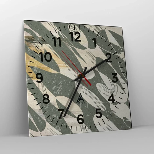 Horloge murale - Pendule murale - Abstraction rythmique - 30x30 cm