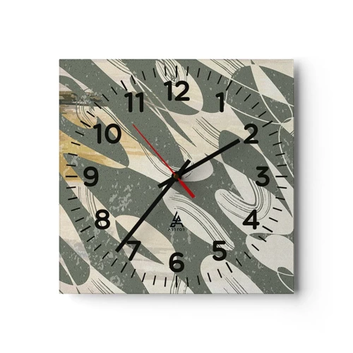 Horloge murale - Pendule murale - Abstraction rythmique - 40x40 cm