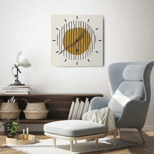 Horloge murale - Pendule murale - Abstraction tremblante de chaleur - 30x30 cm