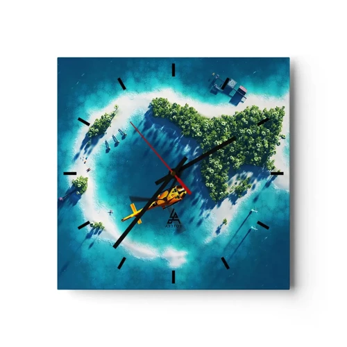 Horloge murale - Pendule murale - Achetez-vous une île - 30x30 cm