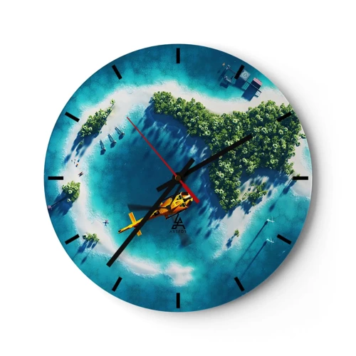 Horloge murale - Pendule murale - Achetez-vous une île - 30x30 cm