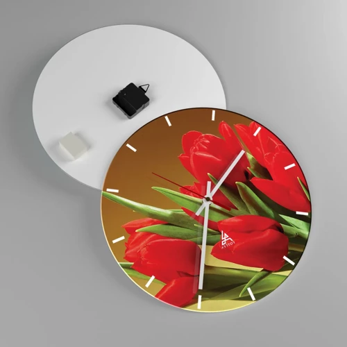 Horloge murale - Pendule murale - Amas de joie printanière - 40x40 cm