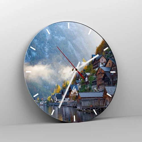 Horloge murale - Pendule murale - Ambiance alpine - 30x30 cm