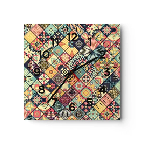 Horloge murale - Pendule murale - Ambiance marocaine - 30x30 cm