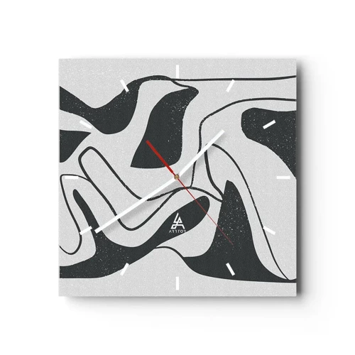 Horloge murale - Pendule murale - Amusement de labyrinthe abstrait - 30x30 cm