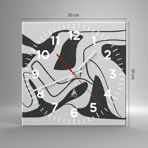 Horloge murale - Pendule murale - Amusement de labyrinthe abstrait - 30x30 cm