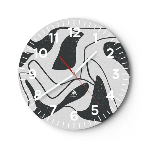 Horloge murale - Pendule murale - Amusement de labyrinthe abstrait - 30x30 cm