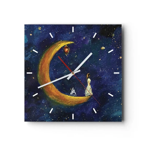 Horloge murale - Pendule murale - Appel du monde - 30x30 cm