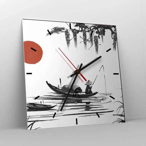Horloge murale - Pendule murale - Après-midi asiatique - 40x40 cm