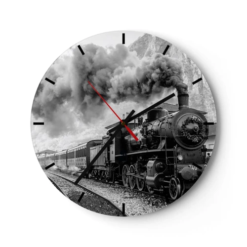 Horloge murale - Pendule murale - Attend à la gare... - 30x30 cm