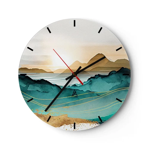 Horloge murale - Pendule murale - Au frontière de l’abstraction – paysage - 40x40 cm