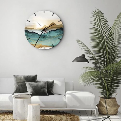 Horloge murale - Pendule murale - Au frontière de l’abstraction – paysage - 40x40 cm