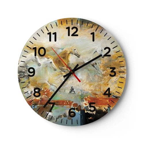 Horloge murale - Pendule murale - Au galop vers la lumière - 30x30 cm