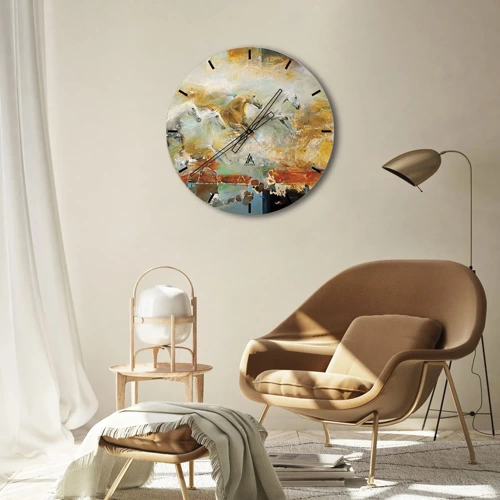 Horloge murale - Pendule murale - Au galop vers la lumière - 30x30 cm