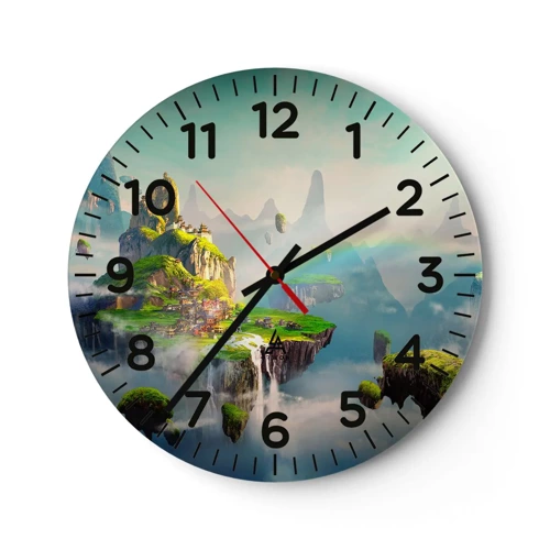 Horloge murale - Pendule murale - Au milieu des cieux - îles du bonheur - 30x30 cm