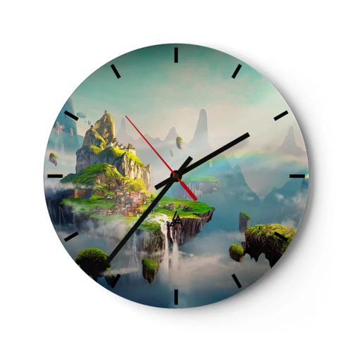 Horloge murale - Pendule murale - Au milieu des cieux - îles du bonheur - 40x40 cm