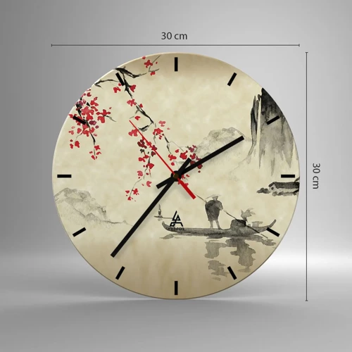 Horloge murale - Pendule murale - Au pays des cerisiers en fleurs - 30x30 cm