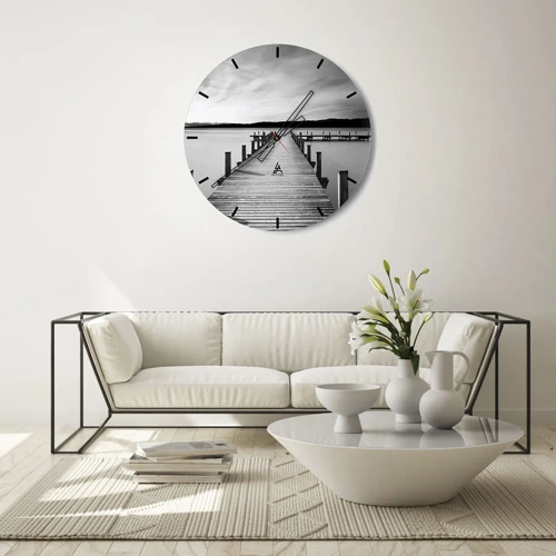 Horloge murale - Pendule murale - Au point d'eau - la paix - 40x40 cm