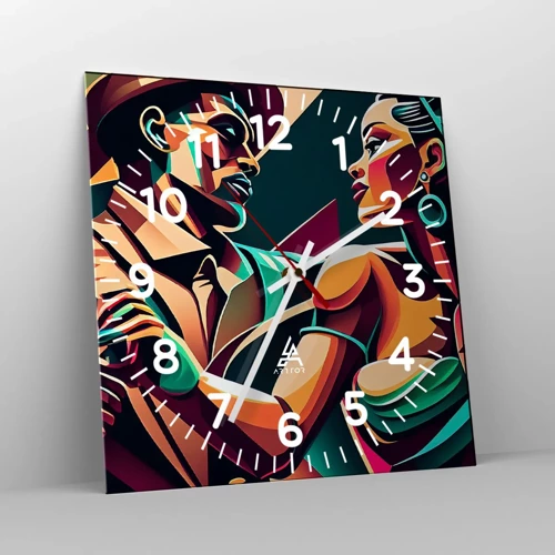 Horloge murale - Pendule murale - Au rythme du coeur - 30x30 cm