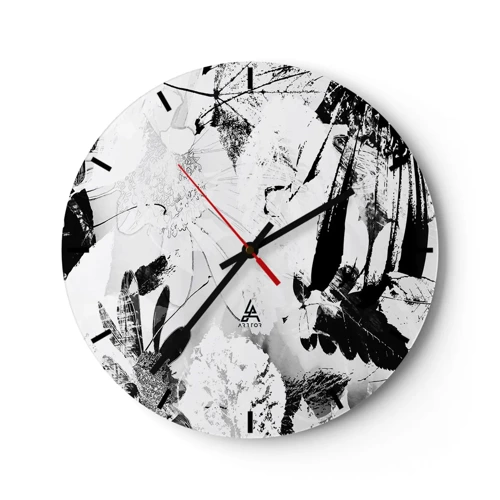 Horloge murale - Pendule murale - Automne en négatif - 30x30 cm